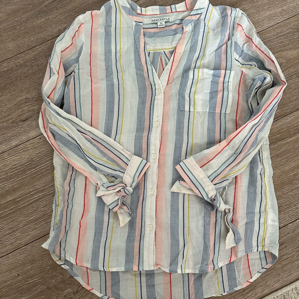 J. Crew Multicolor Striped Button Down Shirt